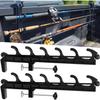 2 Sets Vistanghouder voor Pick-up Laadbak, Houdt 4 Hengels Vast, Past op Rails van 2,36" Dik, Eenvoudig te Installeren Hengelrek voor Kajak & Vliegvissen