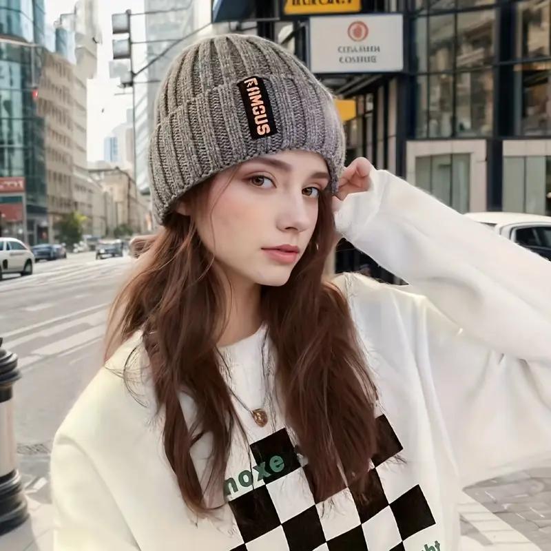 Winter Brief Woolen Hüte Weibliche Koreanische Mode Warme Gestrickte Kappe Gehörschutz Hüte