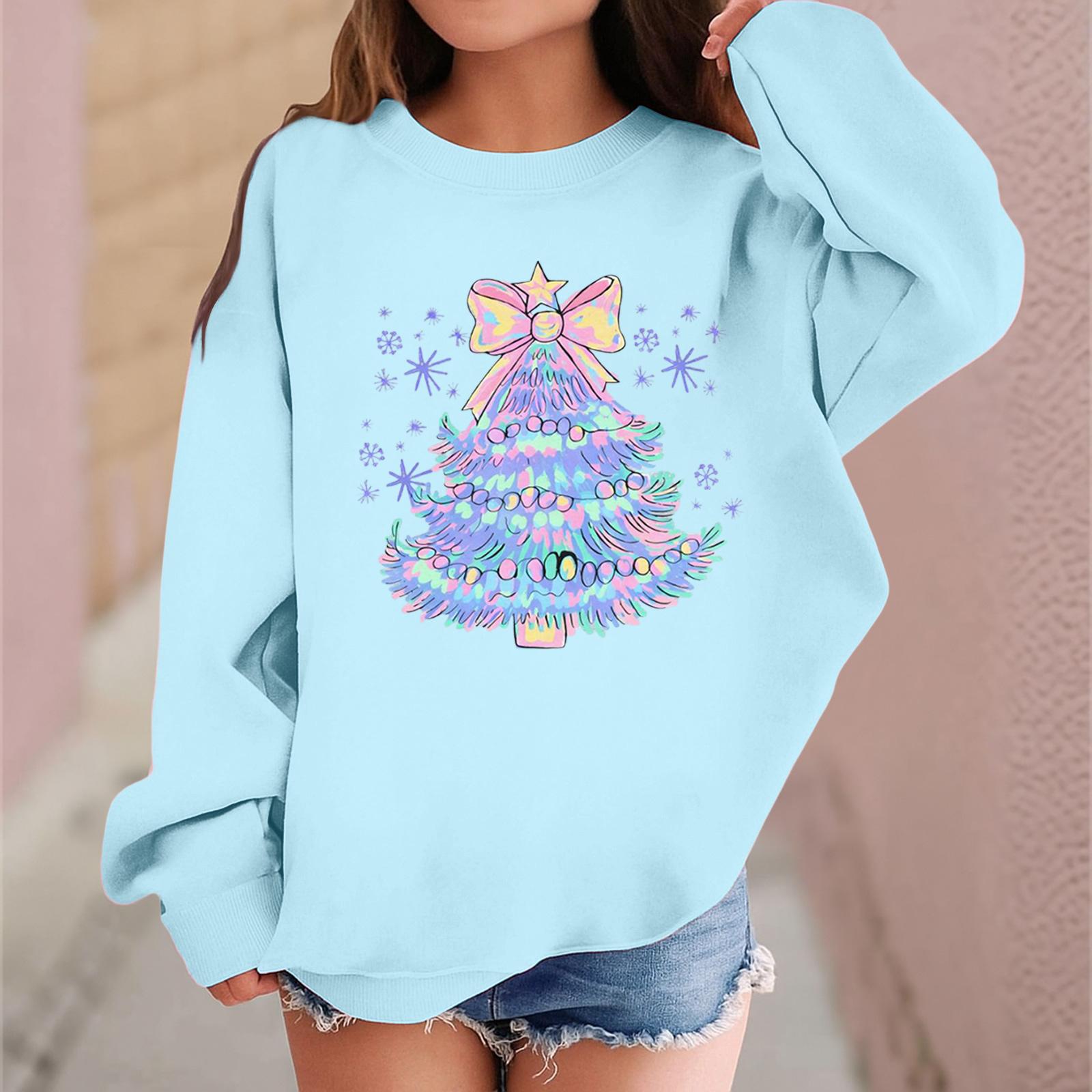 

Детский модный повседневный пуловер с длинными рукавами и свободного кроя с рождественским принтом 150