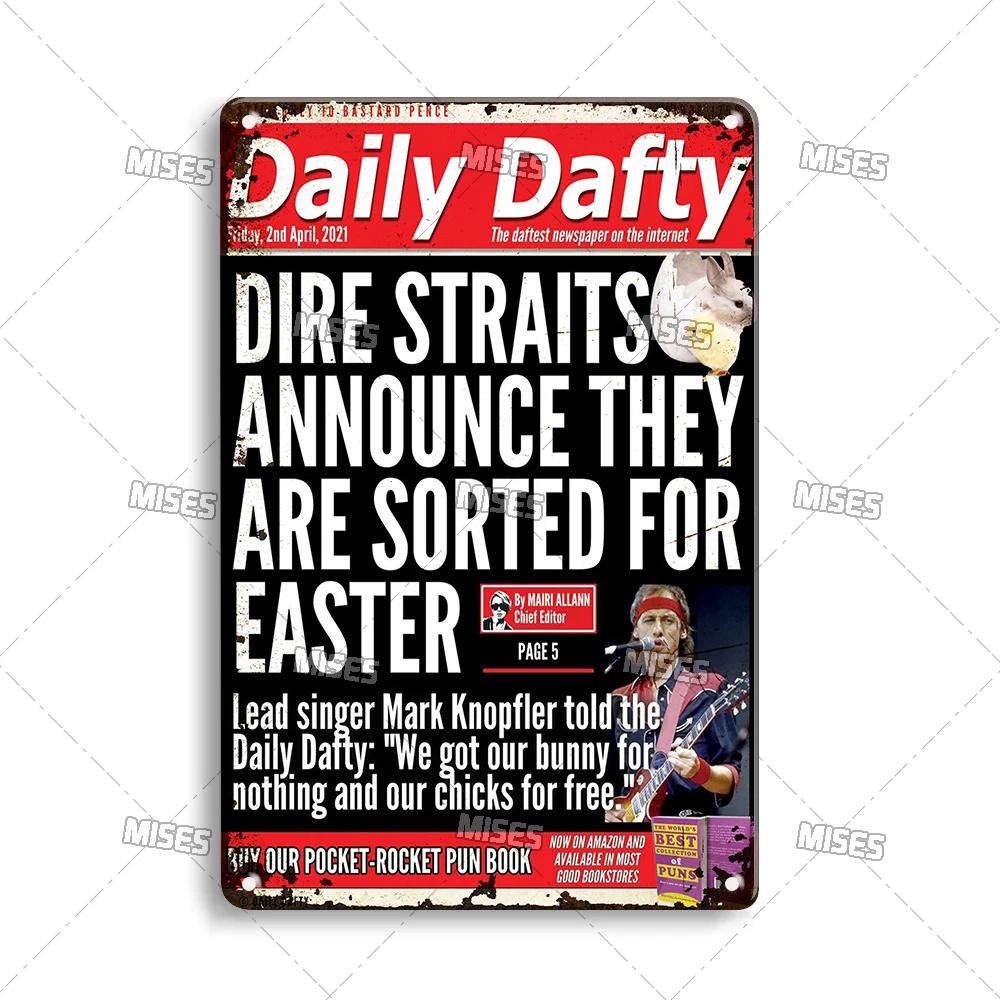 MISES Rock Band Metal Poster DIRE STRAITS Band Decorative Plate Metal Sign Rusty Metal Plaque Home Club Kitchen Metal Tin Sign