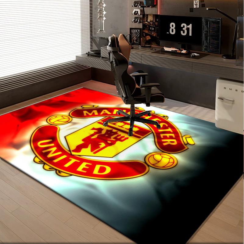 1PC rug Flaming Manchester Crest Carpet, Chair Rug,Area Rug for Office Bedroom living rooms bedroom, Doormat decor Christmas fan gifts