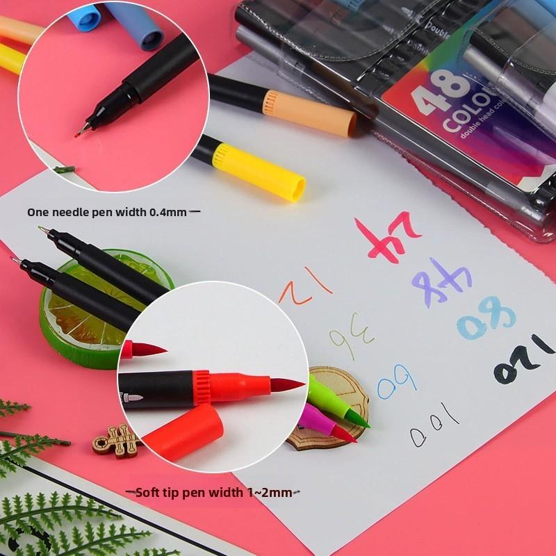 Watercolor Pens - 12-color, 24-color, 36-color Water-soluble Soft-head Pens, Children's Doodling and Painting Art Double-head Watercolor Pens