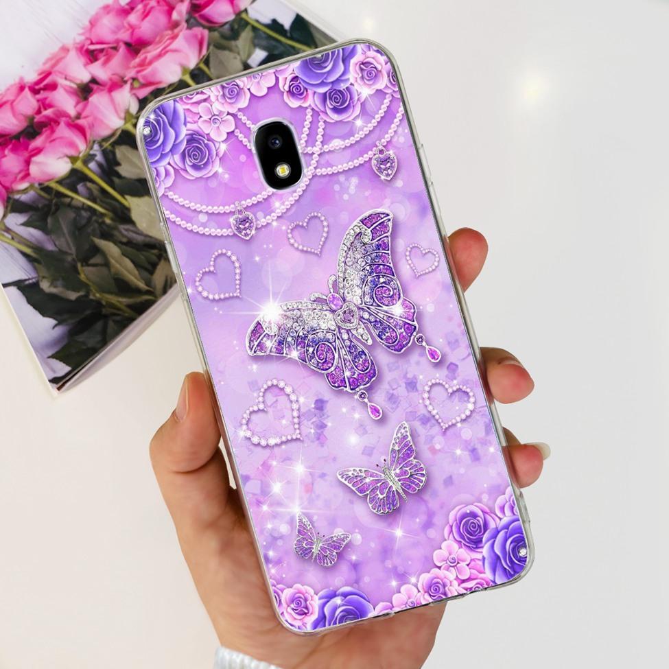 Case For Samsung J3 J5 J7 2017 Cover Cute Cartoon Cat Fashion Flowers Back Cover For Samsung Galaxy J7 2017 Phone Case