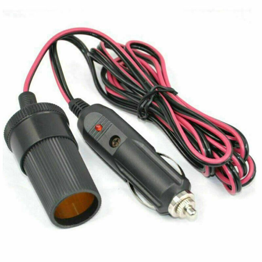 Black Line Adapter Socket Charger Lead 5M Car Cigar Lighter Extension Cable Plug Extension Cable
