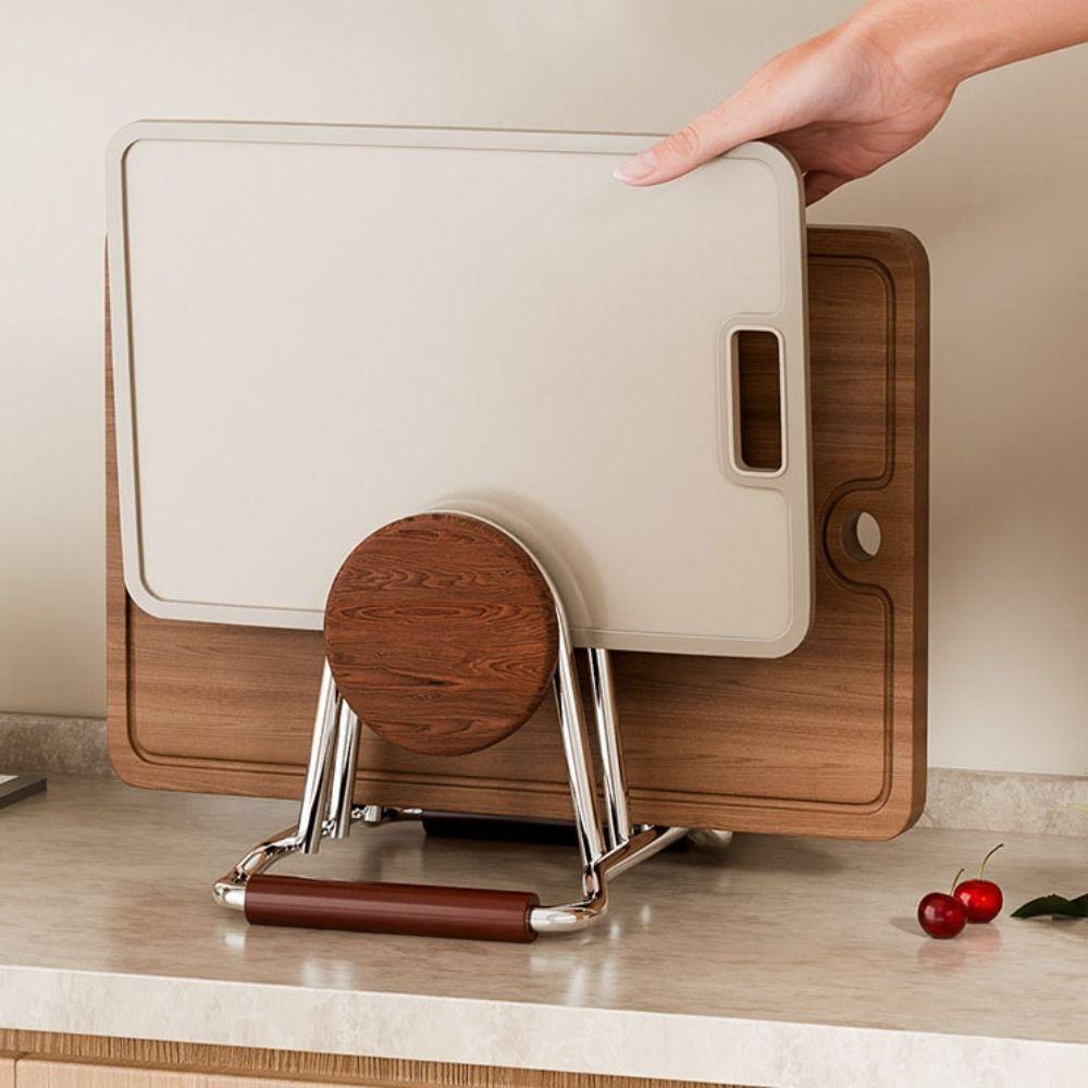 Rustproof Cutting Board Holder Stable Pot Cover Shelf Pot Lid Organizer Kitchen Accessories