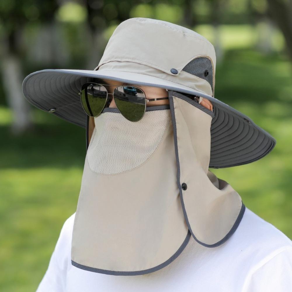 Breathable Beach Cap Face Neck Protection Sunscreen Hat New Bucket Hat  Women