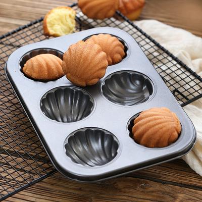 Paslanmaz Çelik Muffin Kalıbı Kabuk Şekli Muffin Kupası 3D Ekmek Kek Pişirme Tepsisi Mutfak Pişirme Malzemeleri Pasta Dekorasyon Araçları