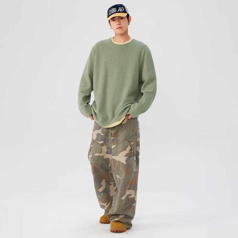 MINISO Men's Waffle Texture Long-Sleeve T-Shirt