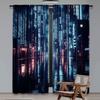 2Pcs City Backdrop Curtain Futureistic Night Cityscape Street Background Suitable For Living Room Bedroom And Many Other