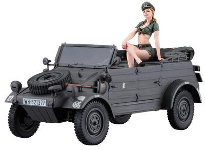 Hasegawa Kubelwagen Type 82 Girls Figure Plastic Model SP453 1/24 Pkw.K1 w/Blonde