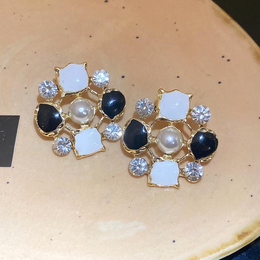 Серьги-капли с бриллиантами, жемчужные серьги-цветы в ретро-стиле, серьги в стиле легкой роскоши, женские