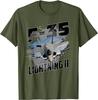 F35 Lightning II 5. Generation Stealth-Kampfflugzeug Herren T-Shirt Kurzarm Lässig 100% Baumwolle Rundhals Sommerhemd