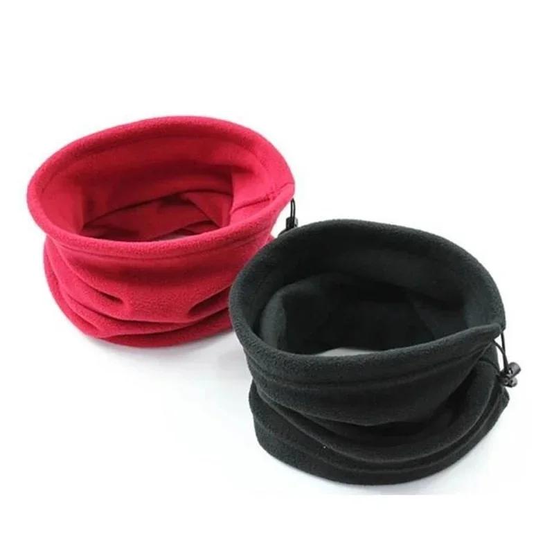 Black Hiking Scarves Polar Fleece Neck Tube Ear Warmer Fishing Skating Running Sport Scarf Face Mask Camping Hiking