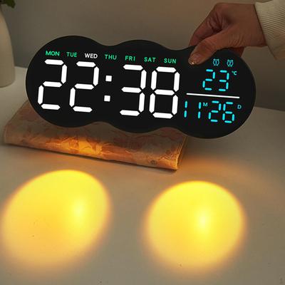 Dijital Duvar Saati Alarm LED Ekran Montajlı ve Masaüstü Çok Yönlü Uzaktan Kumandalı