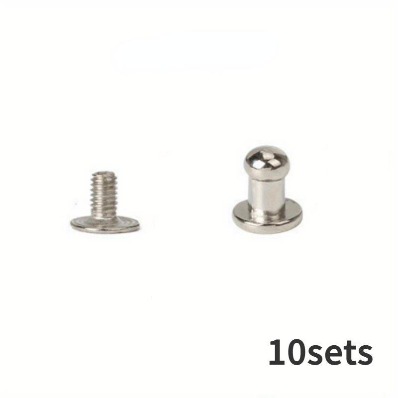 5 seturi de nasturi, cu cap rotund, cu bile, știfturi, nituri pentru cuie, accesorii de feronerie pentru artizanat din piele