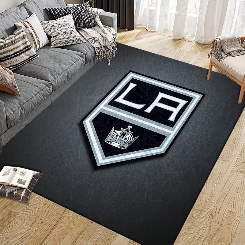 Los Angeles Kings Flannel Pattern Square Carpet,Area Rug,Carpet Rug for Living Room Bedroom Sofa Playroom Decor,Non-slip Floor Mat
