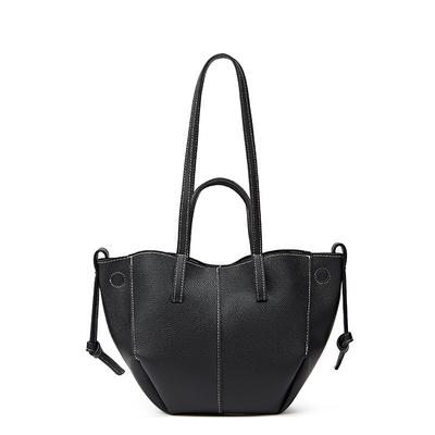 Lychee Pattern Soft Leather Large-capacity Tote Bag Fashionable Niche Design High-end Handbag Single Shoulder Wing Bag
