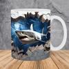 3D Ocean Shark Ceramic Coffee Mark Cup Tea Cup Fish New Gift Hole Ocean