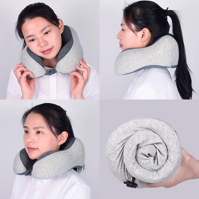 Caspian Wolf U-Shaped Memory Foam Neck Pillow - Portable Magnetic Travel Neck Support for Men & Women
