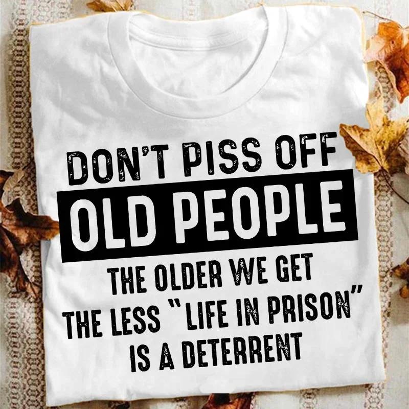 

Не злите стариков Смешная мужская женская летняя футболка Свободная футболка с коротким рукавом Повседневная базовая футболка с круглым вырезом для мужчин Оверсайз XXXXXL золотой