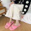 Fashion 2025 New Women’s Fur Slippers Indoor Furry Fuzzy Open Toe Shoes Home Cozy Warm Slides Double Straps Slipper Soft Sole Non Slip