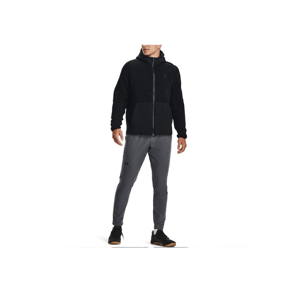 Under Armour Micro Casual Fleece Full Zip Hoodie Men Jackets Black 1366718-001
