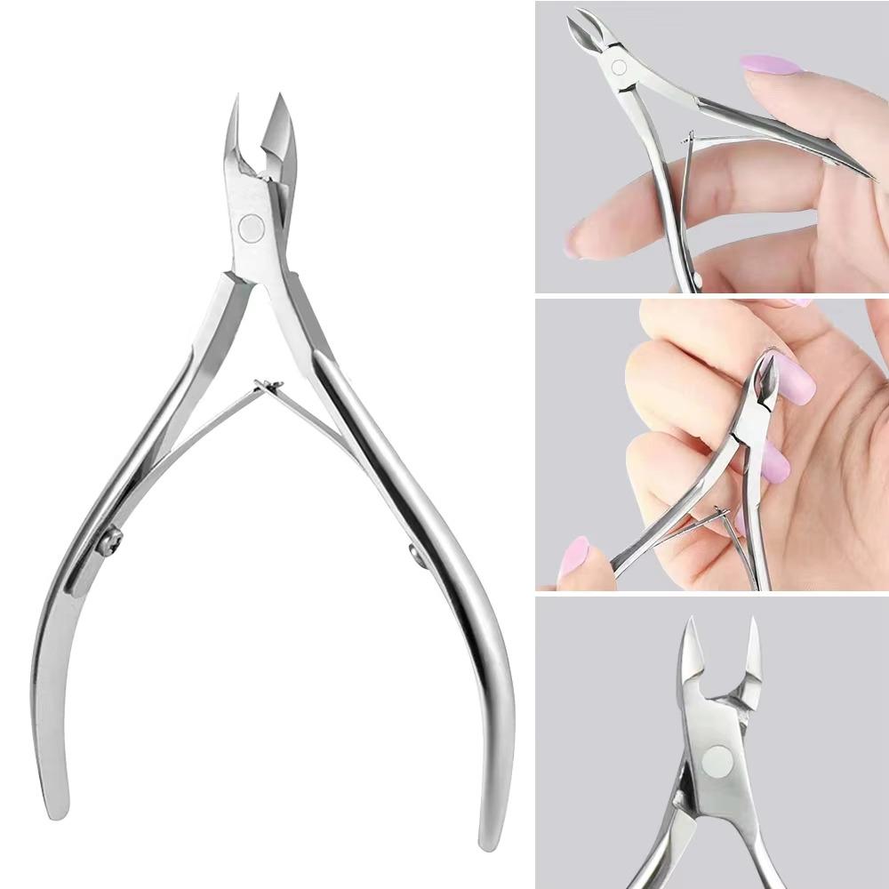 

Portable Stainless Steel Nail Clippers Double Spring Professional Dead Skin Remover Nail Pusher for Nail Care Manicure Kits серебряный