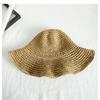 Korean Style Foldable Crochet Straw Hat - Women's Summer Sun Protection Beach Hat