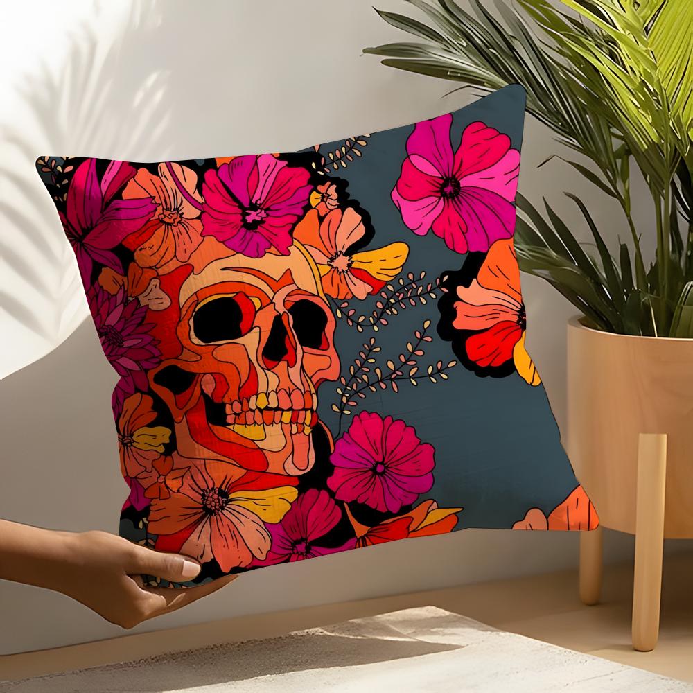 Festival Day of the Dead Art Pillow Case Linen Cushion Covers For Decorative Sofa Home Pillows Case Car Chair Pillows Cases