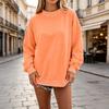 Women's Casual Versatile Color Block Pullover Sweatshirt with Polka Dot Print