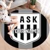 Ask Name Badge Custom Name Round Area Rug Carpet Rug For Living Room Bedroom Sofa Playroom Decor Nonslip Floor Mat