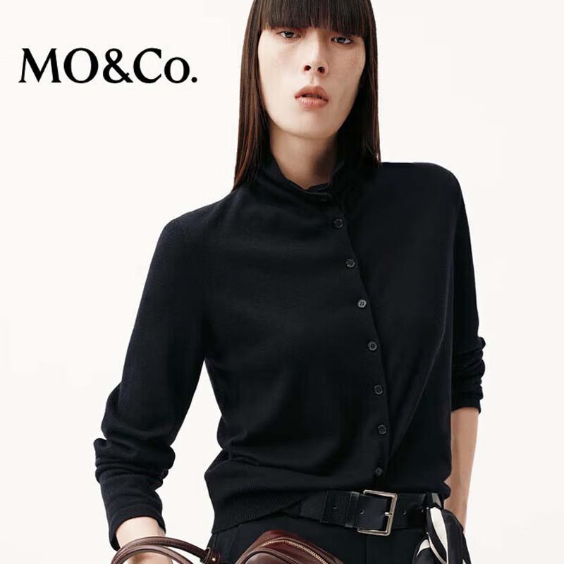 

MO&Co. Женский двухсторонний вязаный кардиган с высоким воротником XS
