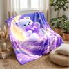 Teddy Bear On Moon with Lantern Theme Blanket Lightweight Warm Flannel Blanket Decorative Throw Blanket for Home Decoration