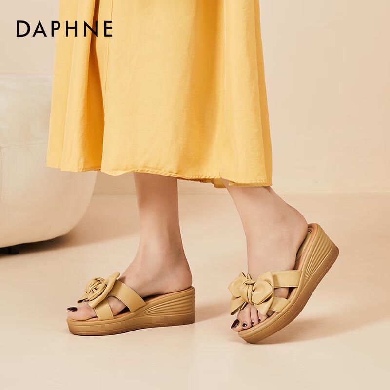 Женские летние мюли на танкетке с бантом Daphne 38