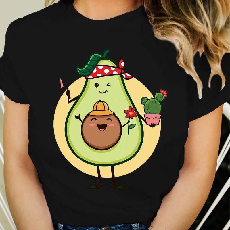 Beautiful Avocado T-shirt Women's Tops Summer Loose Cartoon Aesthetic Casual T-shirt Retro Harajuku T-shirt Ladies Street Wear