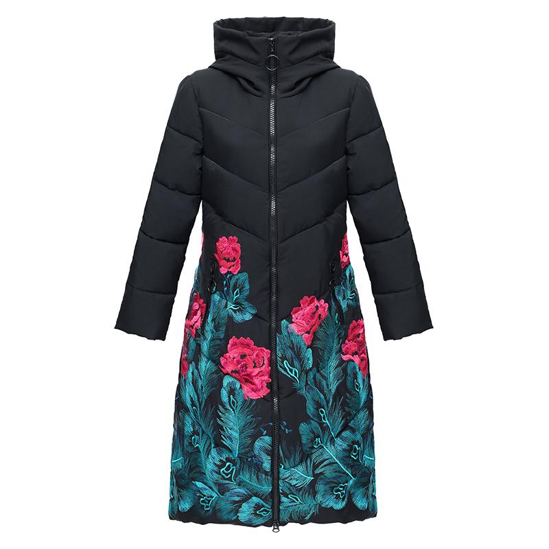 Winter Women Coat TIDENOVEL Women Thick Padded Coat Hooded Parka Female Cotton Quilted Long Jacket Plus Size