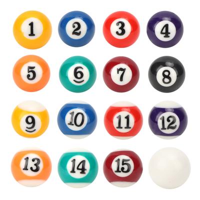 16PCS umweltfreundliche Harz Mini 2,5CM Kinder Billard Ball Spielzeug Billardtisch Zubehör