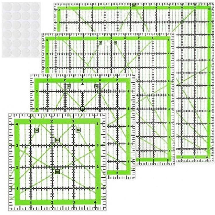 4Pcs Multipurpose Acrylic Sewing Ruler Set Quilting Templates Patchwork Measuring Tool For Fabric Cutting Sewing Craft