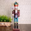 Colorful Wooden Nutcracker Soldier King Figurine Christmas Decor for Shelves