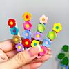1/4Pcs Girl Hairpins Colorful Flower Decor Hair Clips Side Bang Hair Pins Plastic Material Hair Accessories