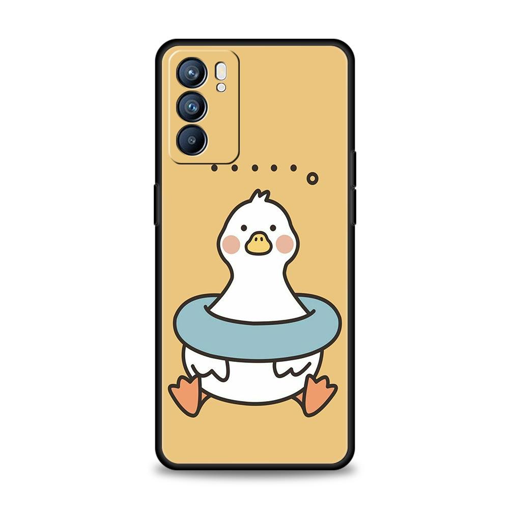 Phone Case For Oppo A54 A53 A52 A9 A15 A95 A17 A16 A76 A74 A57 A31 Find X6 Pro X5 Reno8 Reno7 Reno6 Pro 5G Cover Duck Art