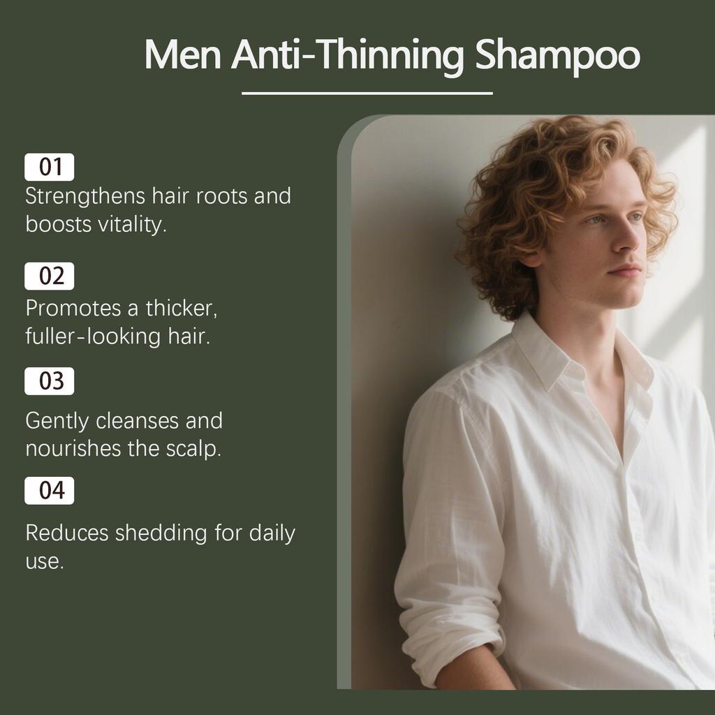 Men's Shampoo For Hair Growth Support, Hair Care And Scalp Care With Biotin, All Hair Types,100ml