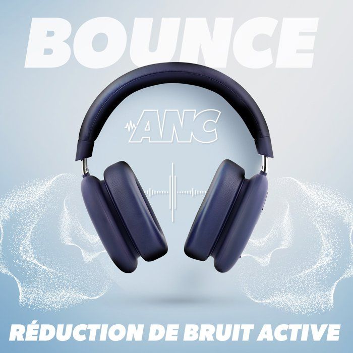Casque Bluetooth - T'nB - Bounce ANC - Réduction de Bruit Active - Autonomie 50h - Son Immersif