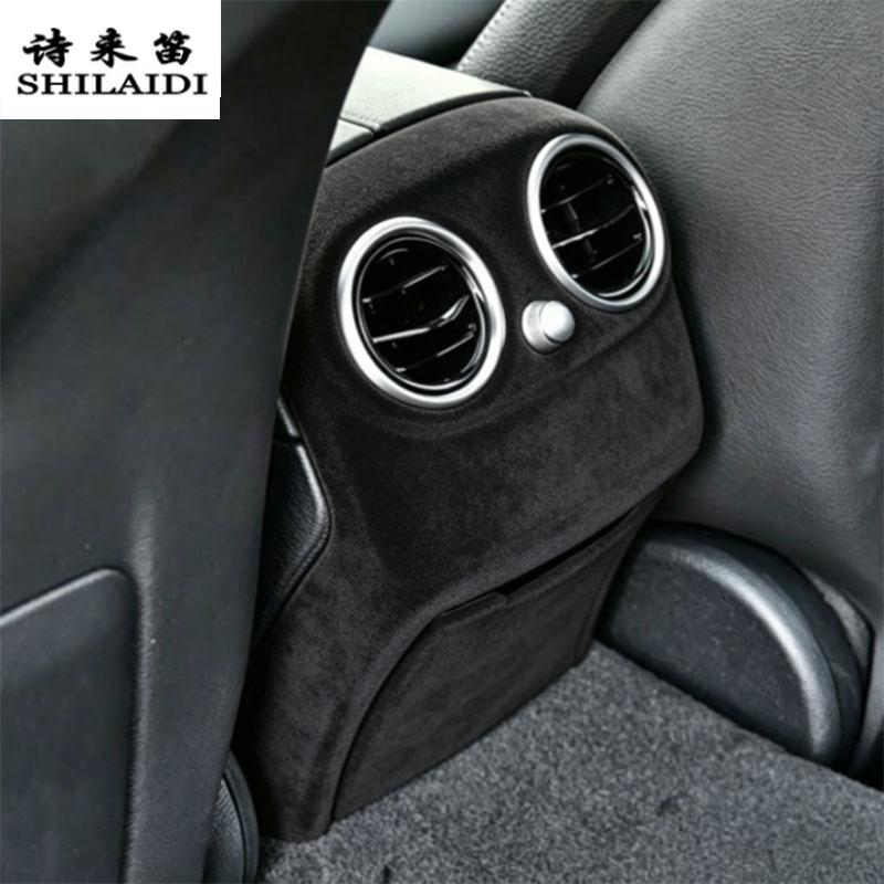 Suede For Mercedes Benz C Class W204 W205 W206 2007-2026 Car Rear Air Vent outlet Anti-Kick Cover Stowing Tidying Armrest Trim