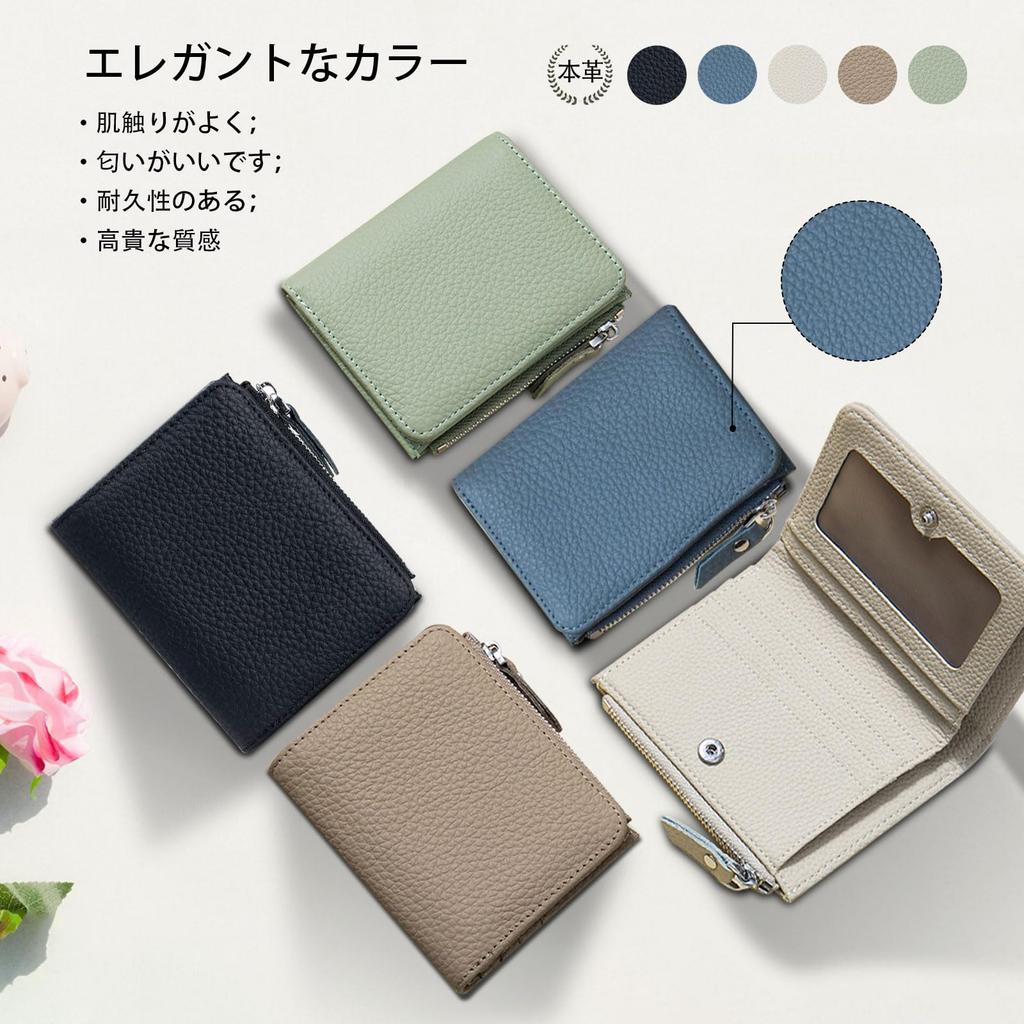 Noaivoky Women's Bifold Wallet, Compact Mini Wallet, Slim Design, Popular Mini Wallet with Zipper, Coin Purse, Stylish Card Case, Large Capacity,