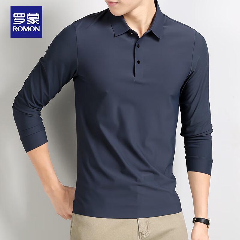 ROMON Men s Long Sleeve Polo Shirt 4XL