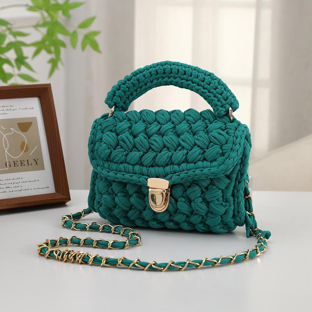 Hyuna Fashionable Korean-Japanese Crochet Chain Crossbody Bag - Versatile Handmade Colorful Bag