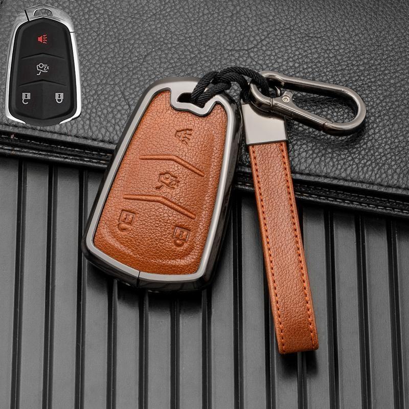 Car Key Case for Cadillac ATS CT6 CTS DTS XT5 Escalade ESV SRX STS XTS 2014 2015 2016 2017 2018 Cove Accessories