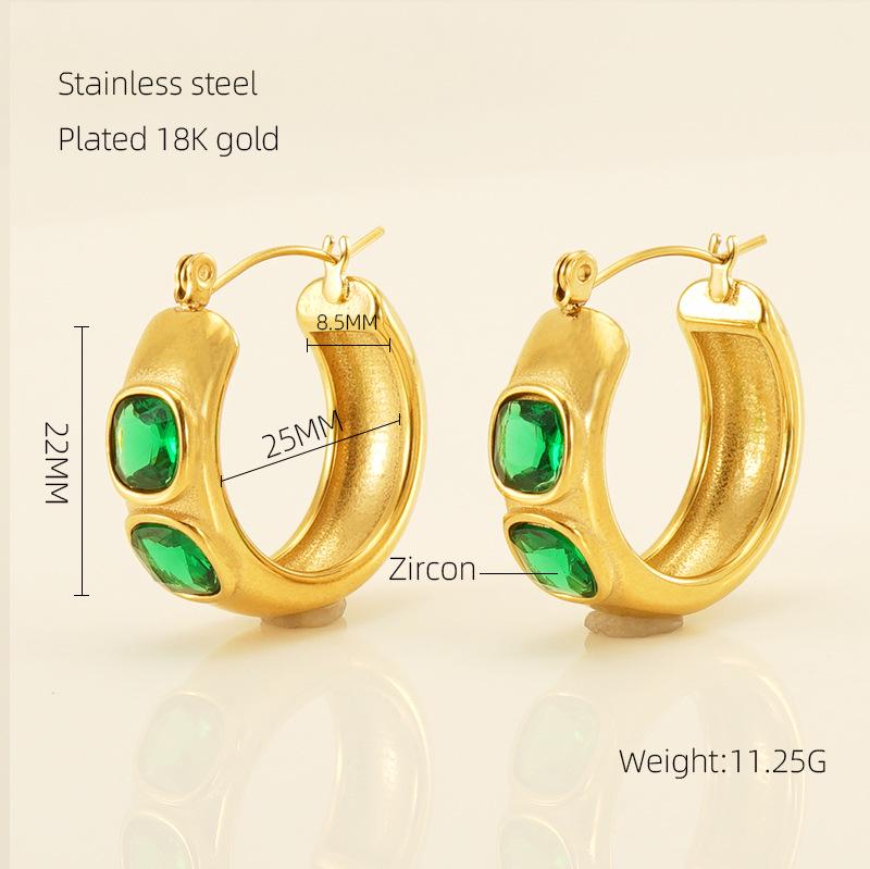 18K Gold-Plated Zircon Earrings: Elegant, Fashionable, and Versatile