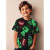 Mode Vêtements pour Enfants Col Rond Manches Courtes Impression Couleur 3D Décontracté T-shirt Décontracté à Manches Courtes et Col Rond